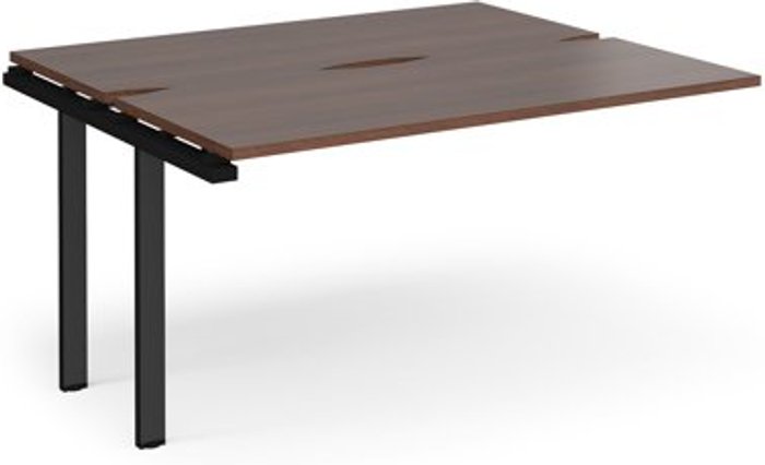 Office Monster | Adapt Bench Desk | Add On Rectangular Desk 1400mm With Sliding Tops | Walnut Tops With Black Frames | 1200mm Depth | Adapt Adapt Bench Desk | Add On Rectangular Desk 1400mm With Sliding Tops | Walnut Tops With Black Frames | 1200mm Depth | Adapt