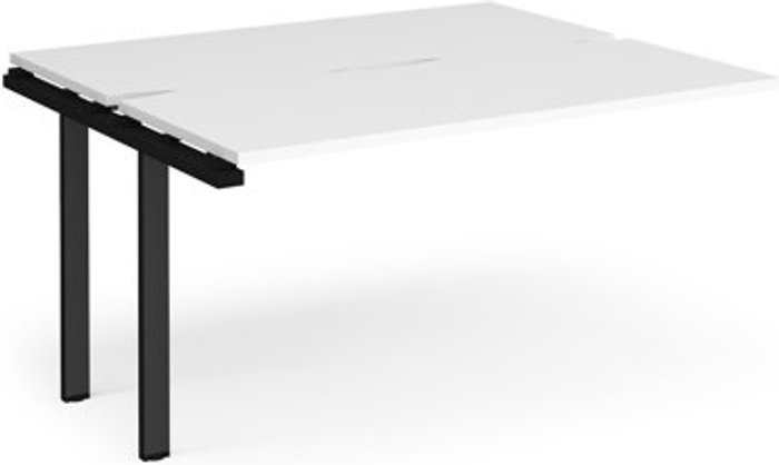 Office Monster | Adapt Bench Desk | Add On Rectangular Desk 1400mm With Sliding Tops | White Tops With Black Frames | 1200mm Depth | Adapt Adapt Bench Desk | Add On Rectangular Desk 1400mm With Sliding Tops | White Tops With Black Frames | 1200mm Depth | Adapt