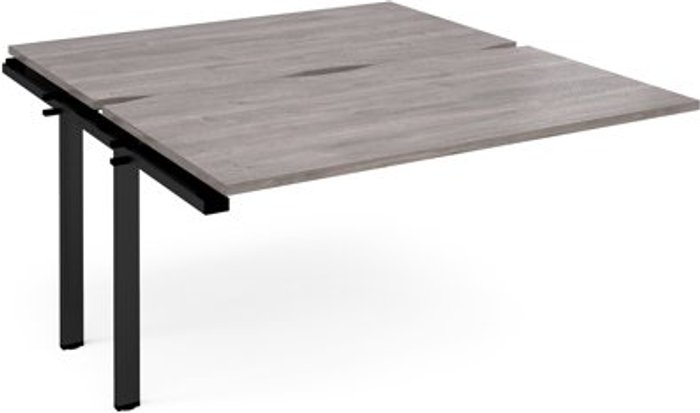 Office Monster | Adapt Adapt sliding top add on unit single 1400mm x 1600mm - black frame, grey oak top Adapt Adapt sliding top add on unit single 1400mm x 1600mm - black frame, grey oak top
