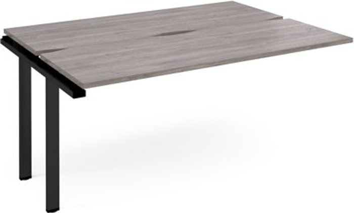 Office Monster | Adapt Adapt sliding top add on unit single 1600mm x 1200mm - black frame, grey oak top Adapt Adapt sliding top add on unit single 1600mm x 1200mm - black frame, grey oak top