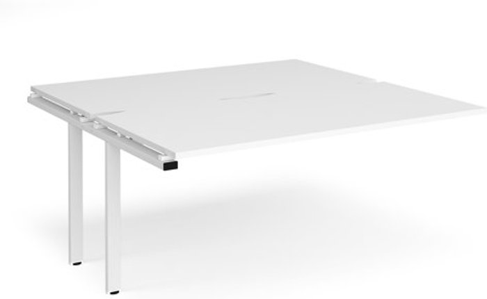 Office Monster | Adapt Bench Desk | Add On Rectangular Desk 1600mm With Sliding Tops | White Tops With White Frames | 1600mm Depth | Adapt Adapt Bench Desk | Add On Rectangular Desk 1600mm With Sliding Tops | White Tops With White Frames | 1600mm Depth | Adapt