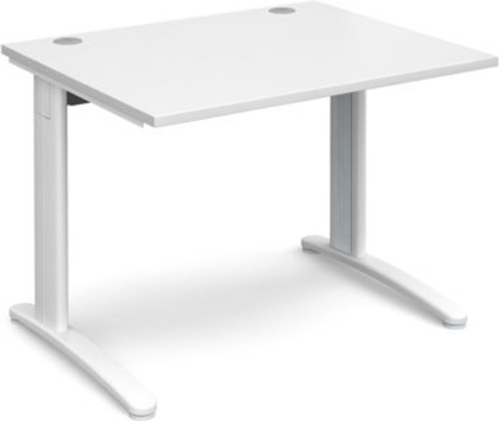 Office Monster | TR10 Office Desk | Rectangular Desk 1000mm | White Tops With White Frames | 800mm Depth | TR10 TR10 Office Desk | Rectangular Desk 1000mm | White Tops With White Frames | 800mm Depth | TR10