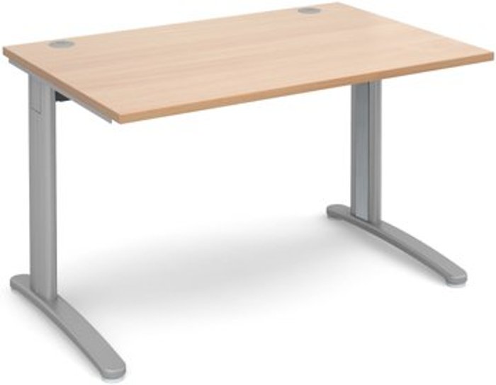 Office Monster | TR10 Office Desk | Rectangular Desk 1200mm | Beech Tops With Silver Frames | 800mm Depth | TR10 TR10 Office Desk | Rectangular Desk 1200mm | Beech Tops With Silver Frames | 800mm Depth | TR10