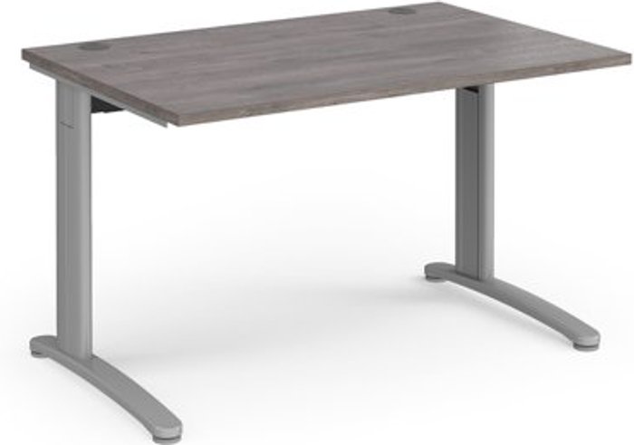 Office Monster | TR10 TR10 straight desk 1200mm x 800mm - silver frame, grey oak top TR10 TR10 straight desk 1200mm x 800mm - silver frame, grey oak top