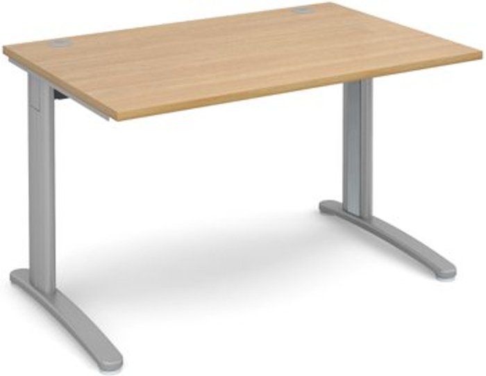 Office Monster | TR10 Office Desk | Rectangular Desk 1200mm | Oak Tops With Silver Frames | 800mm Depth | TR10 TR10 Office Desk | Rectangular Desk 1200mm | Oak Tops With Silver Frames | 800mm Depth | TR10