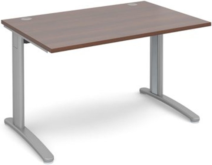 Office Monster | TR10 Office Desk | Rectangular Desk 1200mm | Walnut Tops With Silver Frames | 800mm Depth | TR10 TR10 Office Desk | Rectangular Desk 1200mm | Walnut Tops With Silver Frames | 800mm Depth | TR10