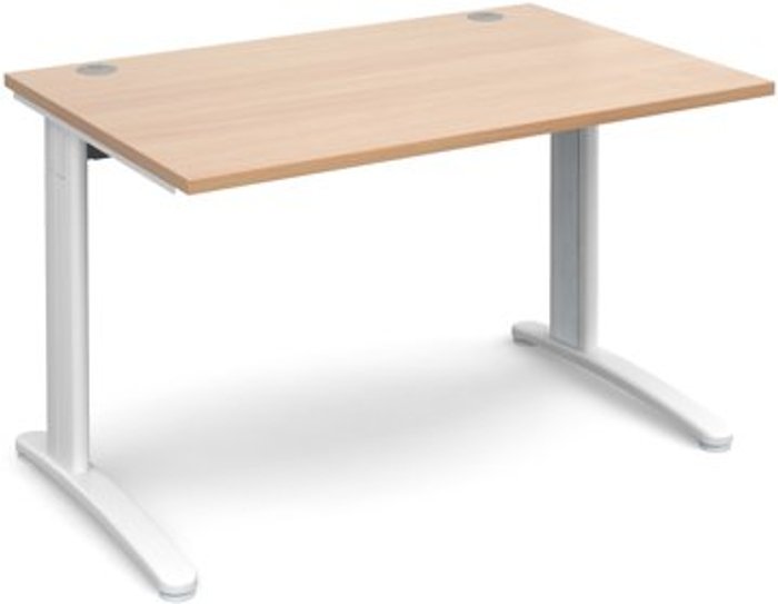 Office Monster | TR10 Office Desk | Rectangular Desk 1200mm | Beech Tops With White Frames | 800mm Depth | TR10 TR10 Office Desk | Rectangular Desk 1200mm | Beech Tops With White Frames | 800mm Depth | TR10