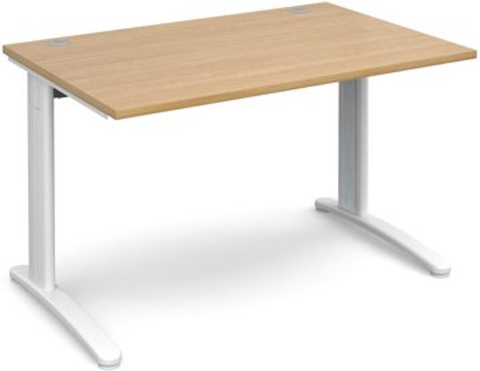 Office Monster | TR10 Office Desk | Rectangular Desk 1200mm | Oak Tops With White Frames | 800mm Depth | TR10 TR10 Office Desk | Rectangular Desk 1200mm | Oak Tops With White Frames | 800mm Depth | TR10