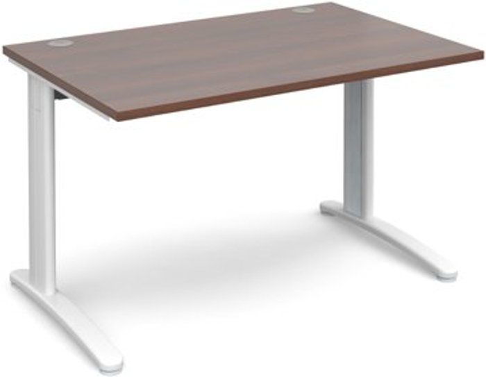 Office Monster | TR10 Office Desk | Rectangular Desk 1200mm | Walnut Tops With White Frames | 800mm Depth | TR10 TR10 Office Desk | Rectangular Desk 1200mm | Walnut Tops With White Frames | 800mm Depth | TR10