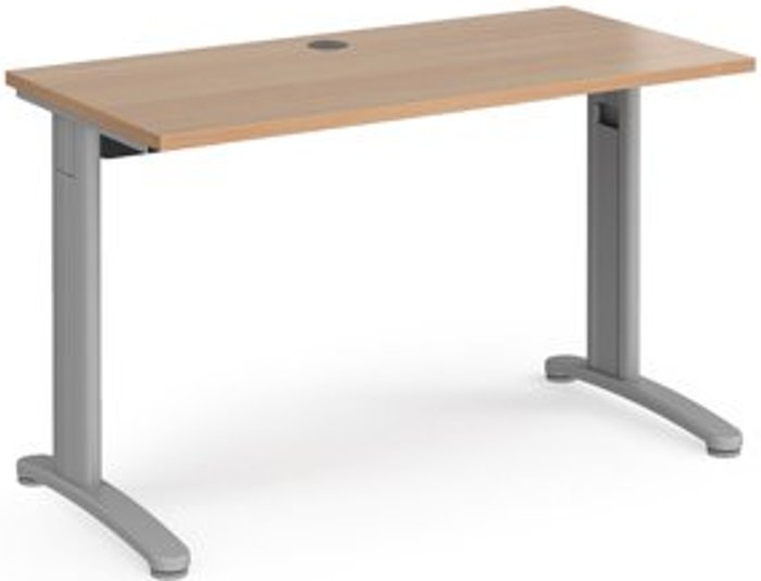 Office Monster | TR10 Office Desk | Rectangular Desk 1200mm | Beech Tops With Silver Frames | 600mm Depth | TR10 TR10 Office Desk | Rectangular Desk 1200mm | Beech Tops With Silver Frames | 600mm Depth | TR10