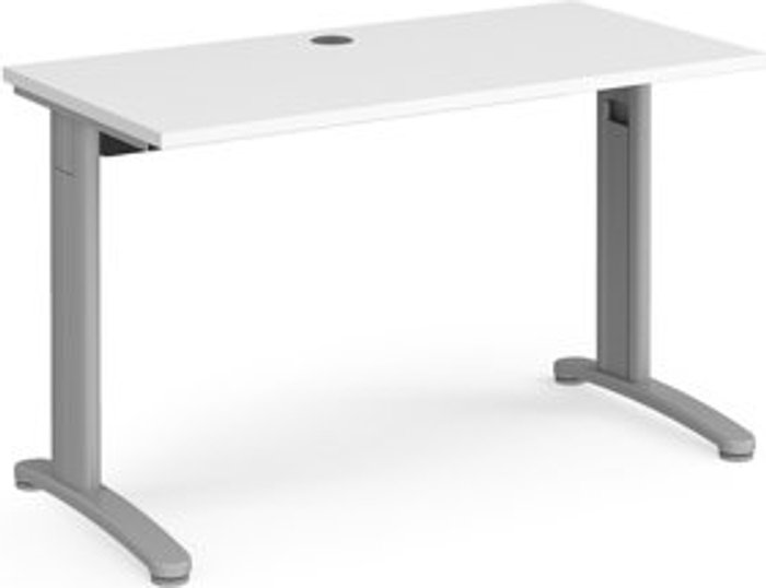 Office Monster | TR10 Office Desk | Rectangular Desk 1200mm | White Tops With Silver Frames | 600mm Depth | TR10 TR10 Office Desk | Rectangular Desk 1200mm | White Tops With Silver Frames | 600mm Depth | TR10