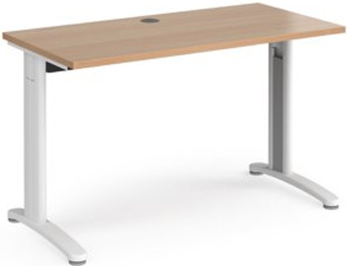 Office Monster | TR10 Office Desk | Rectangular Desk 1200mm | Beech Tops With White Frames | 600mm Depth | TR10 TR10 Office Desk | Rectangular Desk 1200mm | Beech Tops With White Frames | 600mm Depth | TR10