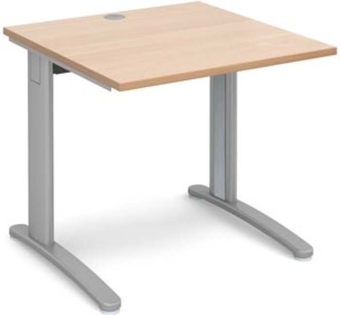 Office Monster | TR10 Office Desk | Rectangular Desk 800mm | Beech Tops With Silver Frames | 800mm Depth | TR10 TR10 Office Desk | Rectangular Desk 800mm | Beech Tops With Silver Frames | 800mm Depth | TR10