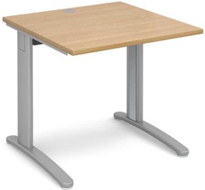 Office Monster | TR10 Office Desk | Rectangular Desk 800mm | Oak Tops With Silver Frames | 800mm Depth | TR10 TR10 Office Desk | Rectangular Desk 800mm | Oak Tops With Silver Frames | 800mm Depth | TR10