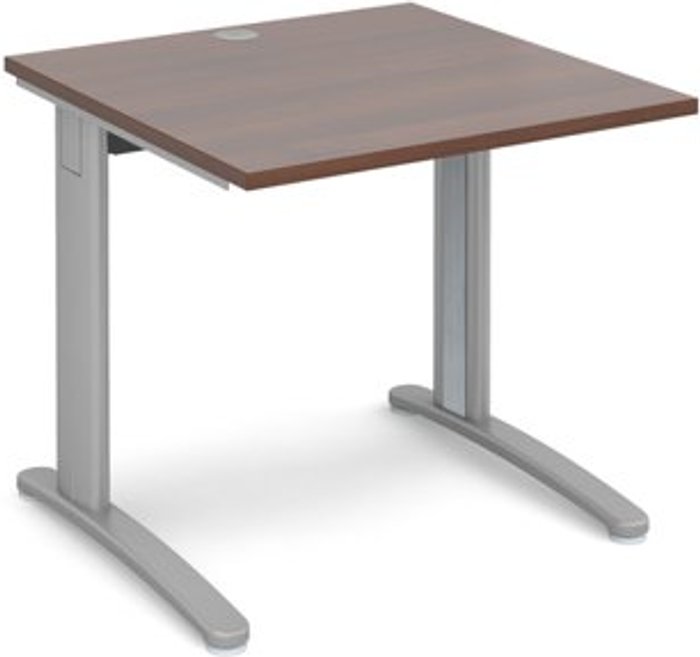 Office Monster | TR10 Office Desk | Rectangular Desk 800mm | Walnut Tops With Silver Frames | 800mm Depth | TR10 TR10 Office Desk | Rectangular Desk 800mm | Walnut Tops With Silver Frames | 800mm Depth | TR10