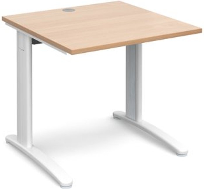 Office Monster | TR10 Office Desk | Rectangular Desk 800mm | Beech Tops With White Frames | 800mm Depth | TR10 TR10 Office Desk | Rectangular Desk 800mm | Beech Tops With White Frames | 800mm Depth | TR10