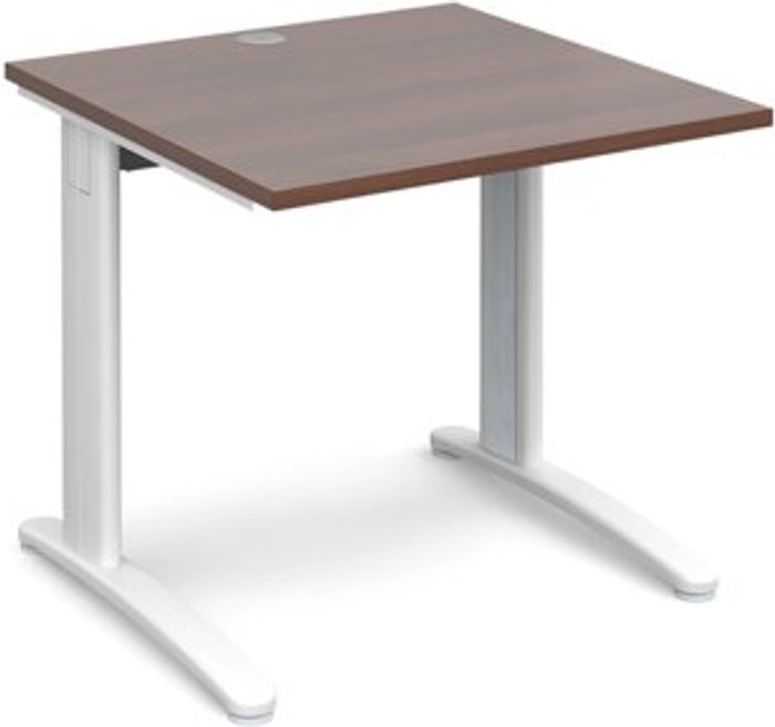 Office Monster | TR10 Office Desk | Rectangular Desk 800mm | Walnut Tops With White Frames | 800mm Depth | TR10 TR10 Office Desk | Rectangular Desk 800mm | Walnut Tops With White Frames | 800mm Depth | TR10