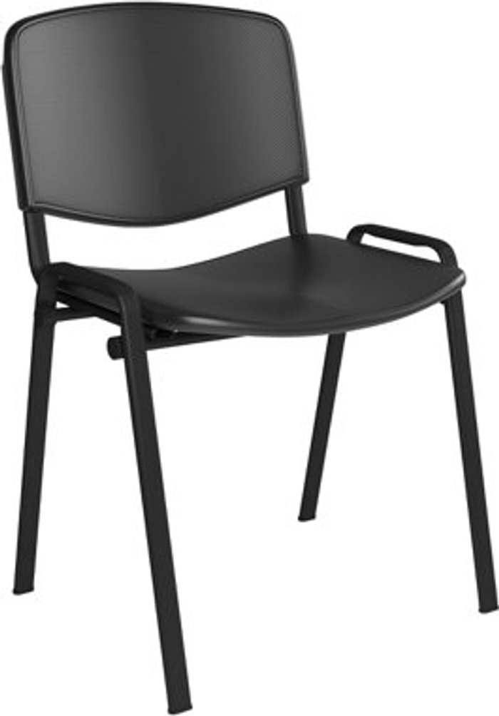 Office Monster | Taurus Taurus plastic meeting room stackable chair with no arms - black with black frame Taurus Taurus plastic meeting room stackable chair with no arms - black with black frame