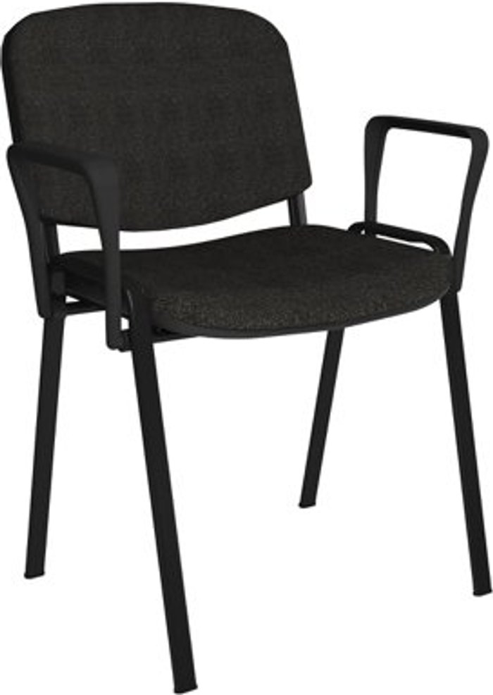 Office Monster | Taurus Taurus meeting room stackable chair with black frame and fixed arms - charcoal Taurus Taurus meeting room stackable chair with black frame and fixed arms - charcoal
