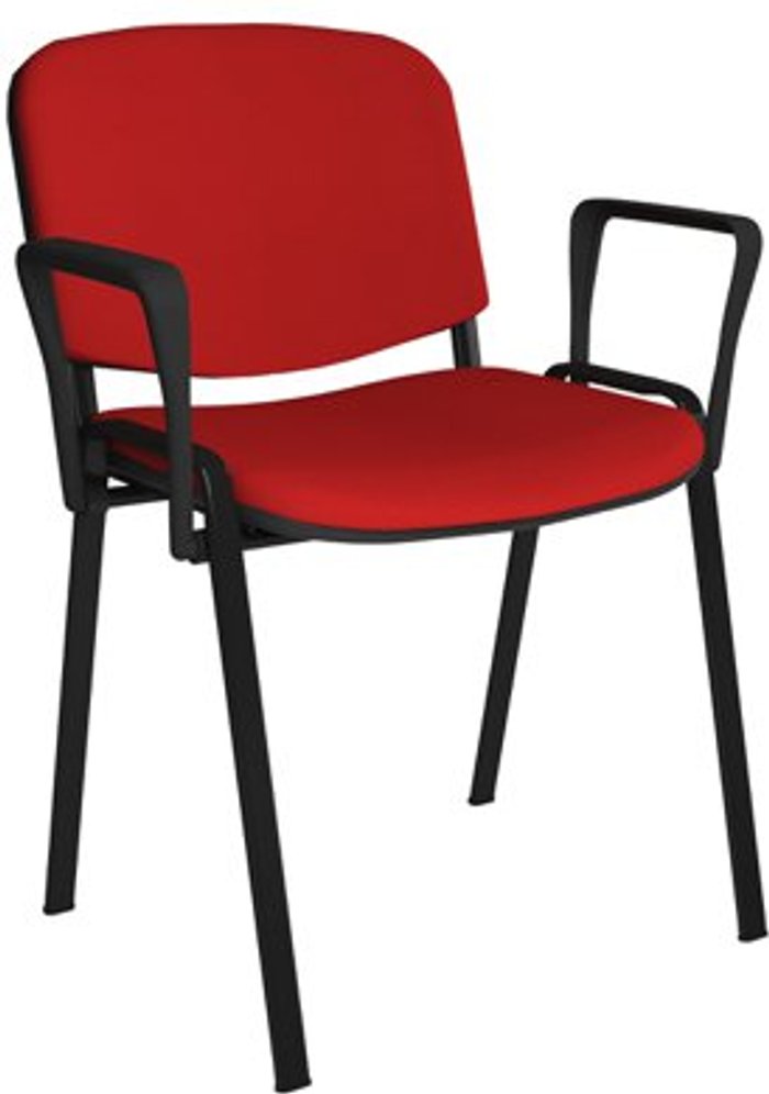 Office Monster | Taurus Taurus meeting room stackable chair with black frame and fixed arms - red Taurus Taurus meeting room stackable chair with black frame and fixed arms - red