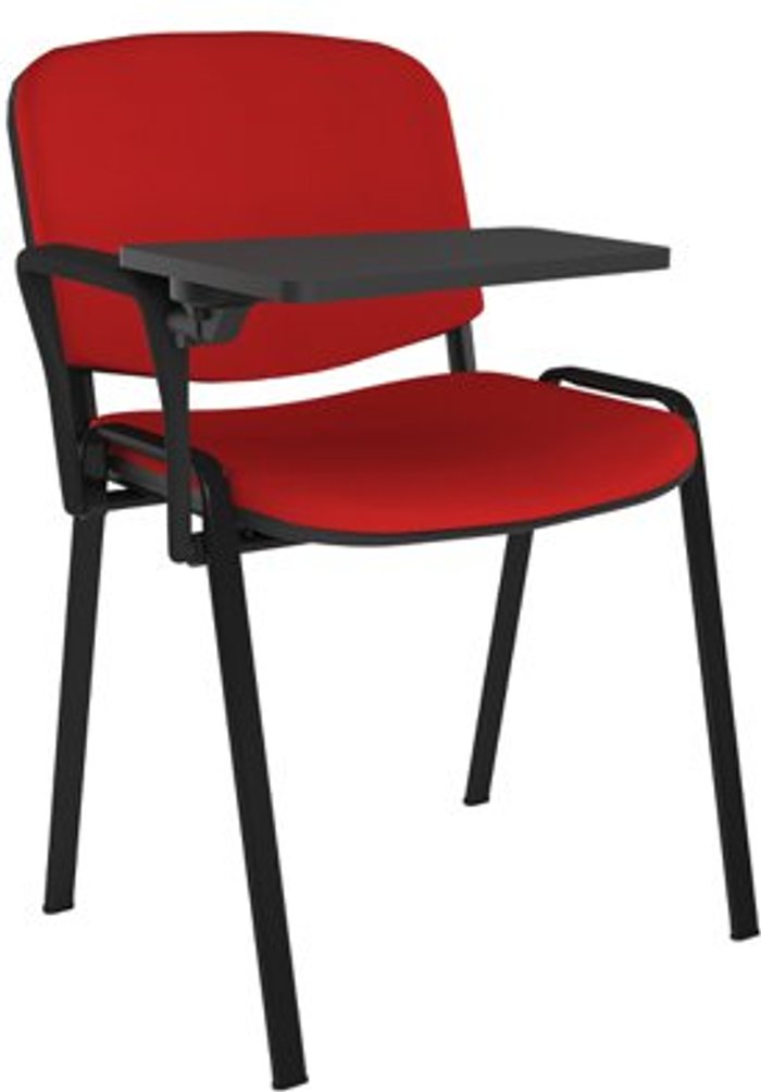 Office Monster | Taurus Taurus meeting room chair with black frame and writing tablet - red Taurus Taurus meeting room chair with black frame and writing tablet - red