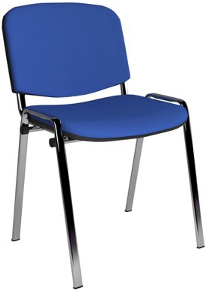 Office Monster | Taurus Taurus meeting room stackable chair with chrome frame and no arms - blue Taurus Taurus meeting room stackable chair with chrome frame and no arms - blue