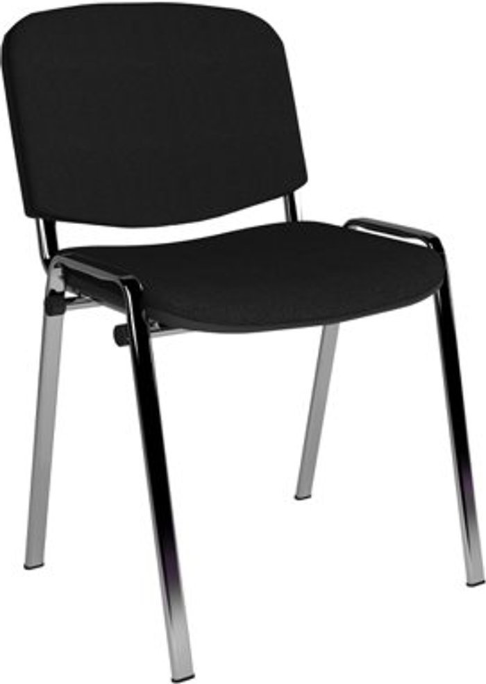 Office Monster | Taurus Taurus meeting room stackable chair with chrome frame and no arms - black Taurus Taurus meeting room stackable chair with chrome frame and no arms - black