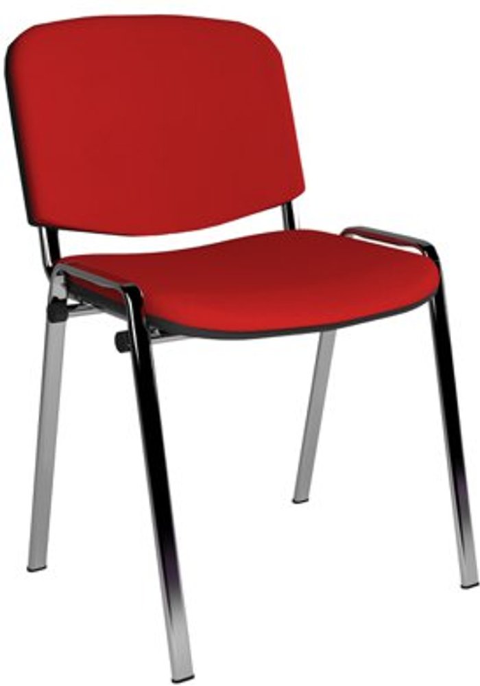 Office Monster | Taurus Taurus meeting room stackable chair with chrome frame and no arms - red Taurus Taurus meeting room stackable chair with chrome frame and no arms - red