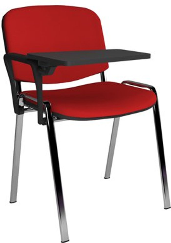 Office Monster | Taurus Taurus meeting room chair with chrome frame and writing tablet - red Taurus Taurus meeting room chair with chrome frame and writing tablet - red
