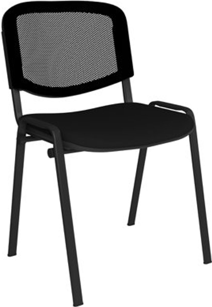 Office Monster | Taurus Taurus mesh back meeting room stackable chair with no arms - black Taurus Taurus mesh back meeting room stackable chair with no arms - black