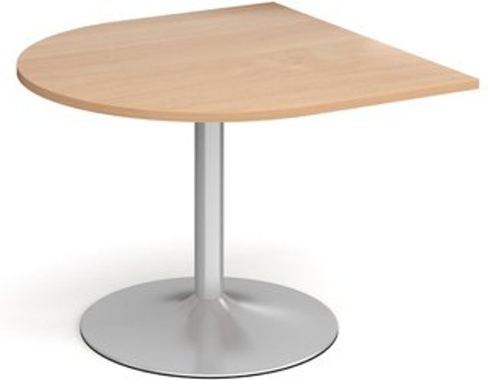 Office Monster | Dams Trumpet base radial extension table 1000mm x 1000mm - silver base, beech top Dams Trumpet base radial extension table 1000mm x 1000mm - silver base, beech top