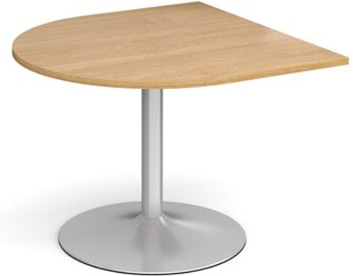 Office Monster | Dams Trumpet base radial extension table 1000mm x 1000mm - silver base, oak top Dams Trumpet base radial extension table 1000mm x 1000mm - silver base, oak top