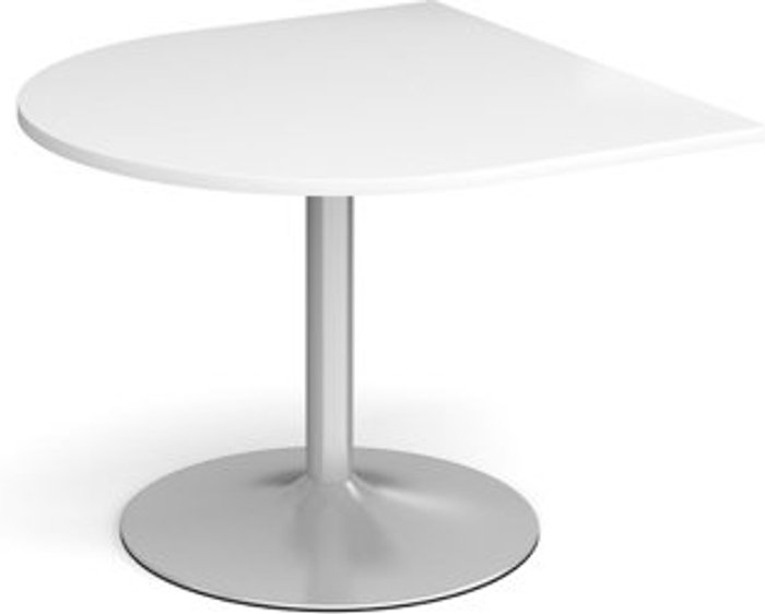 Office Monster | Dams Trumpet base radial extension table 1000mm x 1000mm - silver base, white top Dams Trumpet base radial extension table 1000mm x 1000mm - silver base, white top