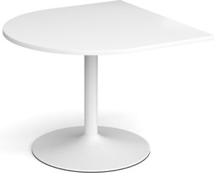 Office Monster | Dams Trumpet base radial extension table 1000mm x 1000mm - white base, white top Dams Trumpet base radial extension table 1000mm x 1000mm - white base, white top