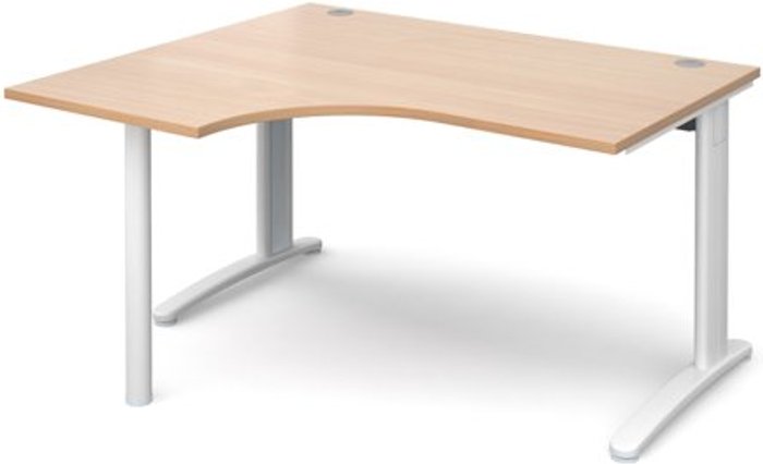 Office Monster | TR10 Office Desk | Left Hand Corner Desk 1400mm | Beech Top With White Frame | 1200mm Depth | TR10 TBEL14WB TR10 Office Desk | Left Hand Corner Desk 1400mm | Beech Top With White Frame | 1200mm Depth | TR10 TBEL14WB