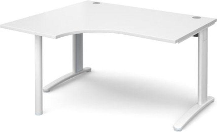 Office Monster | TR10 Office Desk | Left Hand Corner Desk 1400mm | White Top With White Frame | 1200mm Depth | TR10 TBEL14WWH TR10 Office Desk | Left Hand Corner Desk 1400mm | White Top With White Frame | 1200mm Depth | TR10 TBEL14WWH