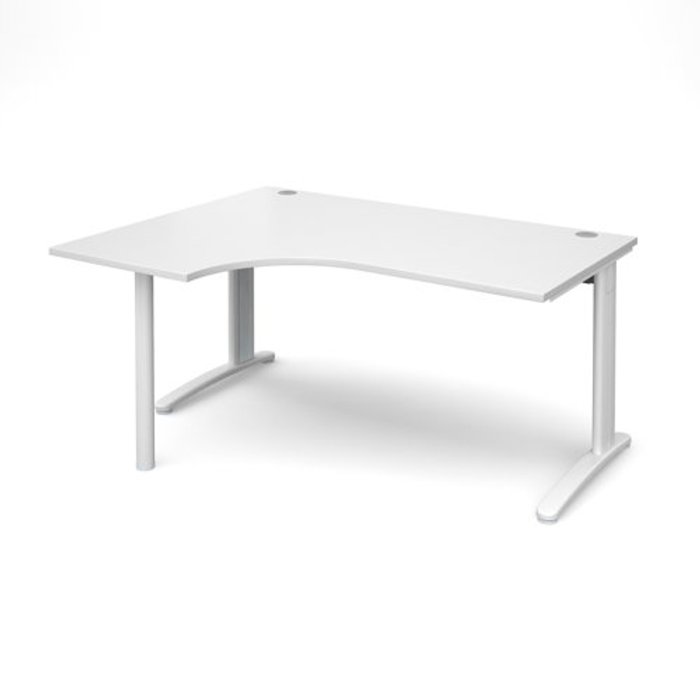 Office Monster | TR10 Office Desk | Left Hand Corner Desk 1600mm | White Top With White Frame | 1200mm Depth | TR10 TBEL16WWH TR10 Office Desk | Left Hand Corner Desk 1600mm | White Top With White Frame | 1200mm Depth | TR10 TBEL16WWH