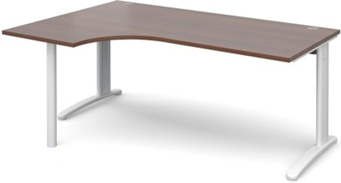 Office Monster | TR10 Office Desk | Left Hand Corner Desk 1800mm | Walnut Top With White Frame | 1200mm Depth | TR10 TBEL18WW TR10 Office Desk | Left Hand Corner Desk 1800mm | Walnut Top With White Frame | 1200mm Depth | TR10 TBEL18WW