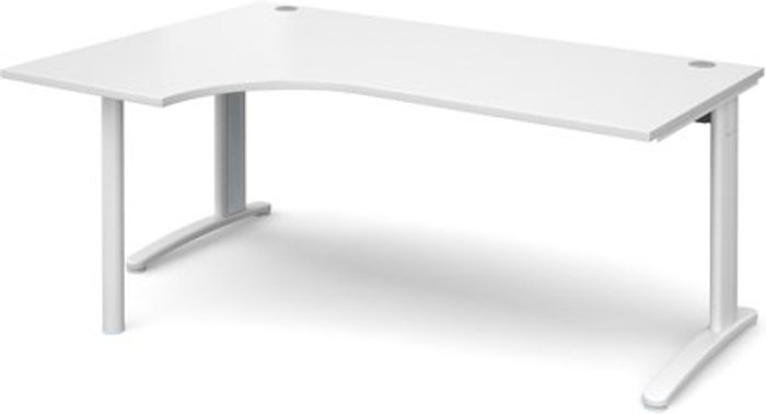 Office Monster | TR10 Office Desk | Left Hand Corner Desk 1800mm | White Top With White Frame | 1200mm Depth | TR10 TBEL18WWH TR10 Office Desk | Left Hand Corner Desk 1800mm | White Top With White Frame | 1200mm Depth | TR10 TBEL18WWH