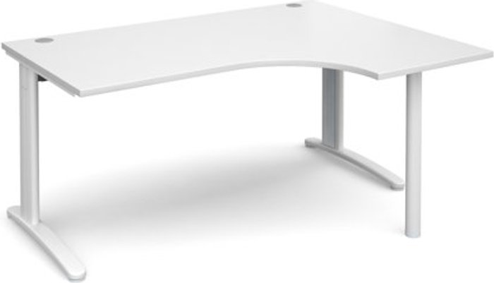 Office Monster | TR10 Office Desk | Right Hand Corner Desk 1600mm | White Top With White Frame | 1200mm Depth | TR10 TBER16WWH TR10 Office Desk | Right Hand Corner Desk 1600mm | White Top With White Frame | 1200mm Depth | TR10 TBER16WWH