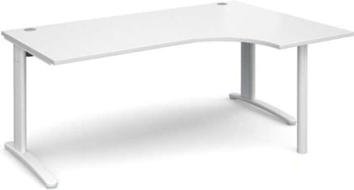 Office Monster | TR10 Office Desk | Right Hand Corner Desk 1800mm | White Top With White Frame | 1200mm Depth | TR10 TBER18WWH TR10 Office Desk | Right Hand Corner Desk 1800mm | White Top With White Frame | 1200mm Depth | TR10 TBER18WWH