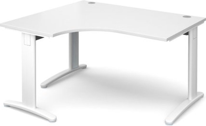 Office Monster | TR10 Office Desk | Left Hand Corner Desk 1400mm | White Top With White Frame | 1200mm Depth | TR10 TDEL14WWH TR10 Office Desk | Left Hand Corner Desk 1400mm | White Top With White Frame | 1200mm Depth | TR10 TDEL14WWH