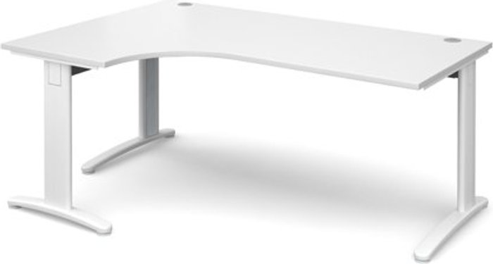 Office Monster | TR10 Office Desk | Left Hand Corner Desk 1800mm | White Top With White Frame | 1200mm Depth | TR10 TDEL18WWH TR10 Office Desk | Left Hand Corner Desk 1800mm | White Top With White Frame | 1200mm Depth | TR10 TDEL18WWH