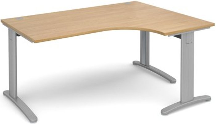Office Monster | TR10 Office Desk | Right Hand Corner Desk 1600mm | Oak Top With Silver Frame | 1200mm Depth | TR10 TDER16SO TR10 Office Desk | Right Hand Corner Desk 1600mm | Oak Top With Silver Frame | 1200mm Depth | TR10 TDER16SO