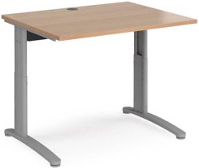 Office Monster | TR10 Office Desk | Wheelchair Friendly Rectangular Desk 1000mm | Beech Tops With Silver Frames | TR10 TR10 Office Desk | Wheelchair Friendly Rectangular Desk 1000mm | Beech Tops With Silver Frames | TR10