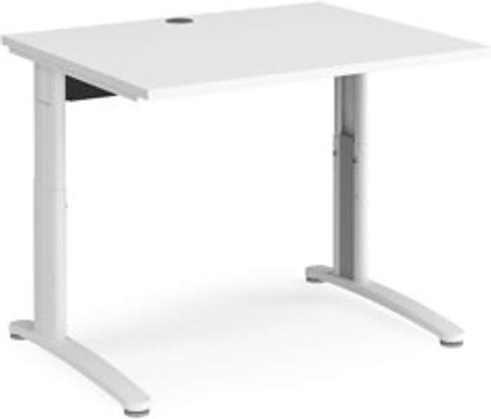 Office Monster | TR10 Office Desk | Wheelchair Friendly Rectangular Desk 1000mm | White Tops With White Frames | TR10 TR10 Office Desk | Wheelchair Friendly Rectangular Desk 1000mm | White Tops With White Frames | TR10
