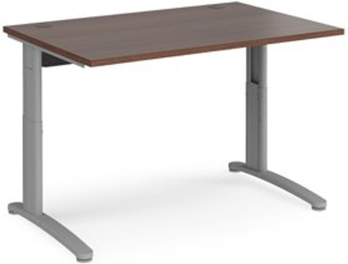 Office Monster | TR10 Office Desk | Wheelchair Friendly Rectangular Desk 1200mm | Walnut Tops With Silver Frames | TR10 TR10 Office Desk | Wheelchair Friendly Rectangular Desk 1200mm | Walnut Tops With Silver Frames | TR10