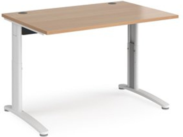 Office Monster | TR10 Office Desk | Wheelchair Friendly Rectangular Desk 1200mm | Beech Tops With White Frames | TR10 TR10 Office Desk | Wheelchair Friendly Rectangular Desk 1200mm | Beech Tops With White Frames | TR10