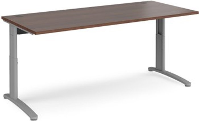 Office Monster | TR10 Office Desk | Wheelchair Friendly Rectangular Desk 1800mm | Walnut Tops With Silver Frames | TR10 TR10 Office Desk | Wheelchair Friendly Rectangular Desk 1800mm | Walnut Tops With Silver Frames | TR10