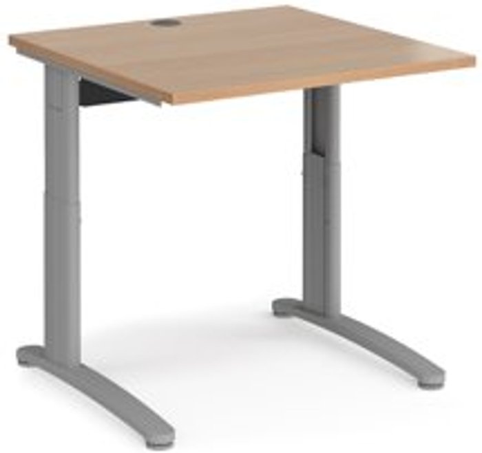Office Monster | TR10 Office Desk | Wheelchair Friendly Rectangular Desk 800mm | Beech Tops With Silver Frames | TR10 TR10 Office Desk | Wheelchair Friendly Rectangular Desk 800mm | Beech Tops With Silver Frames | TR10